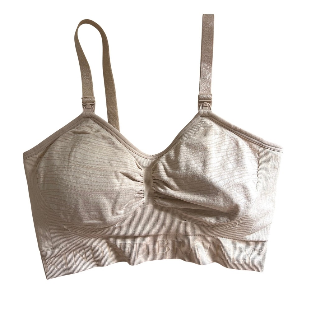 Kindred Bravely Pumping Nursing Bra M‎ Beige Seamless Wireless Maternity Comfort